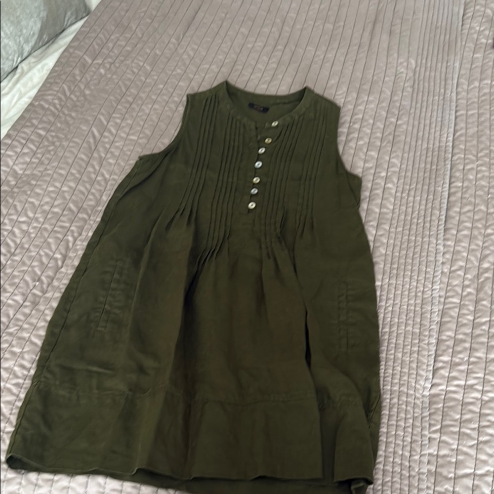 Quince Olive Button-Front dress